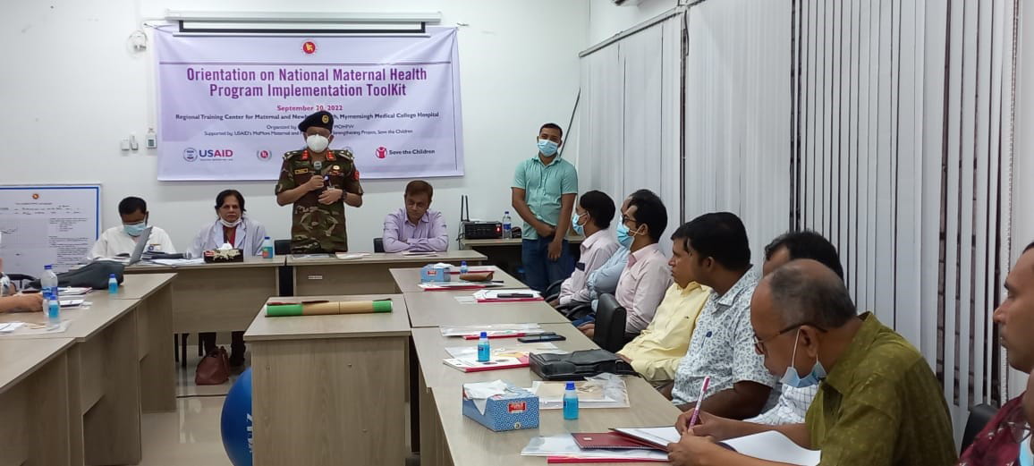 Brig Gen Md Golam Kibria, Director, Mymensingh Medical College Hospital, Launching Orientation on National Materanal Health Program Implementation ToolKit  on September 20, 2022.  Organized By DGHS & DGFP, MOHFW